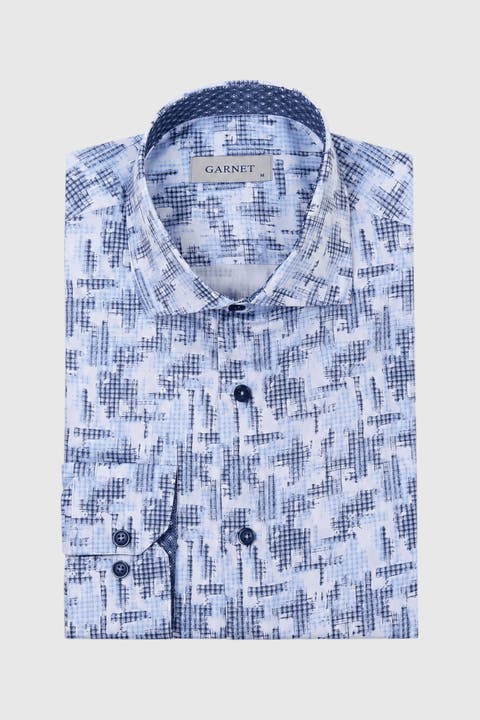 Men's Jude Regular-fit Print Long-sleeve Button-down Shirt
