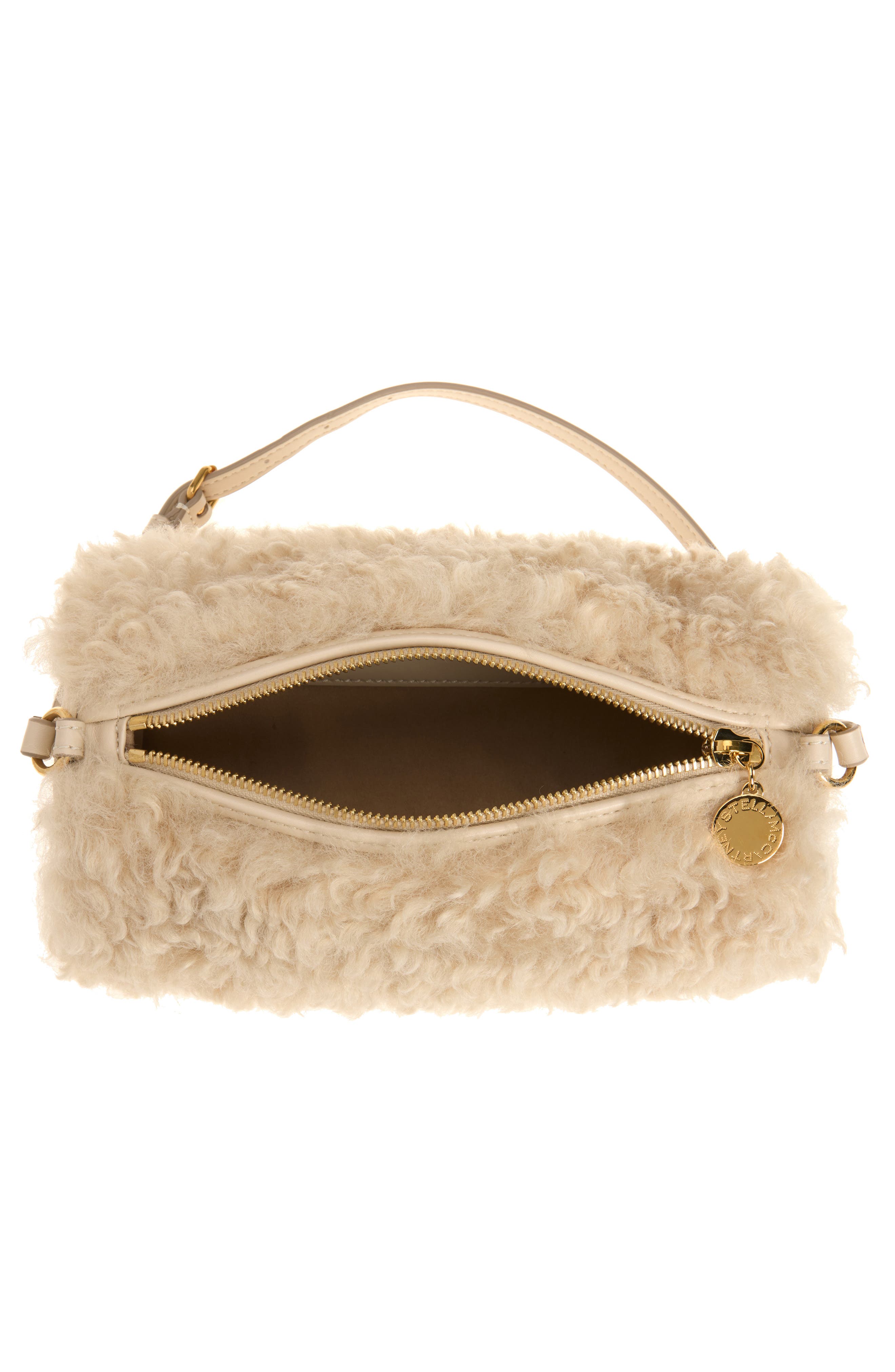 Logo Faux Fur Bracelet Pouch, Alternate, color, OAT