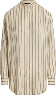 Lauren Ralph Lauren Stripe Jacquard Button-Up Tunic