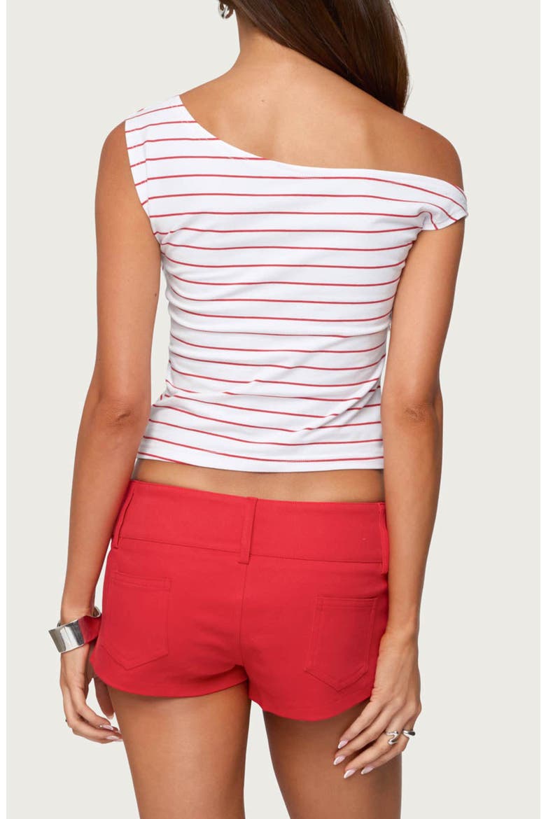Keryn Stripe Asymmetric Top, Alternate, color, RED-AND-WHITE