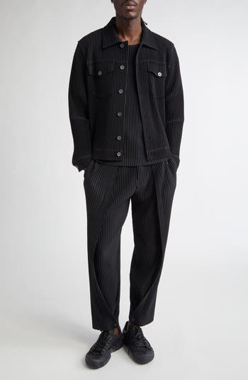 Black Pleats Bottoms 1 Trousers by HOMME PLISSÉ ISSEY MIYAKE