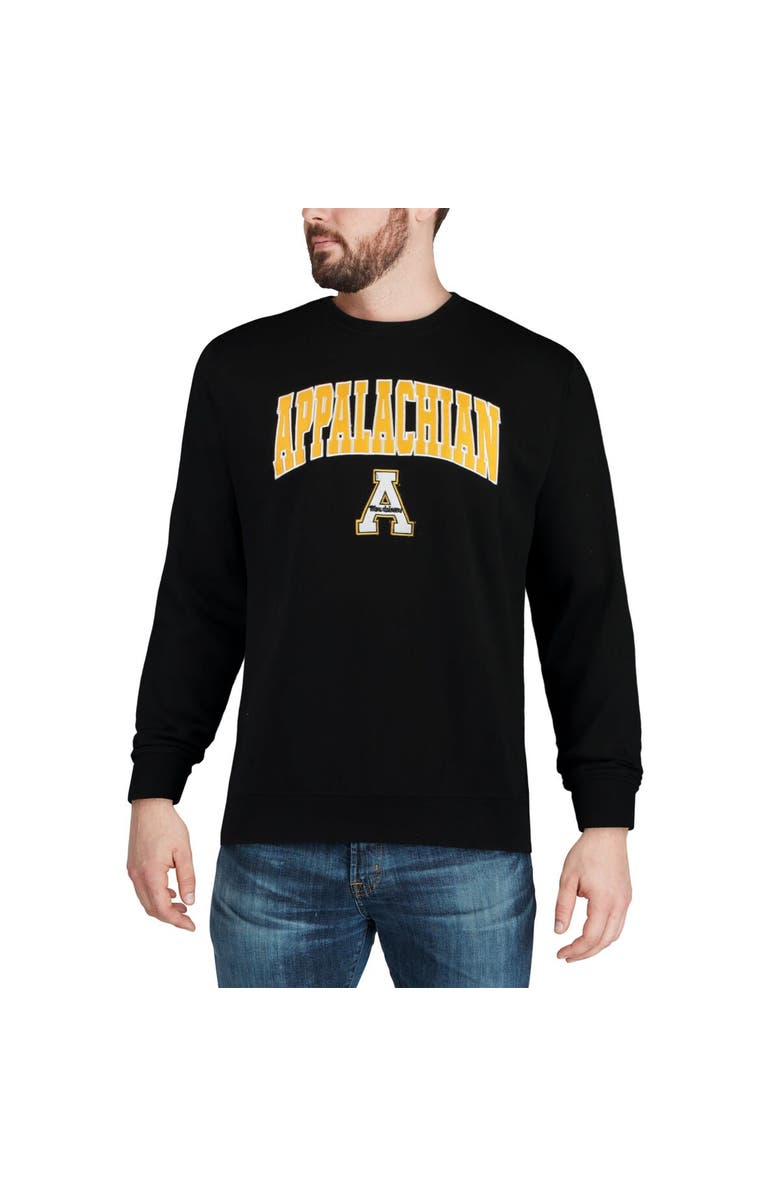 COLOSSEUM Men's Colosseum Black Appalachian State Mountaineers Arch & Logo Crew Neck Sweatshirt, Alternate, color, Black