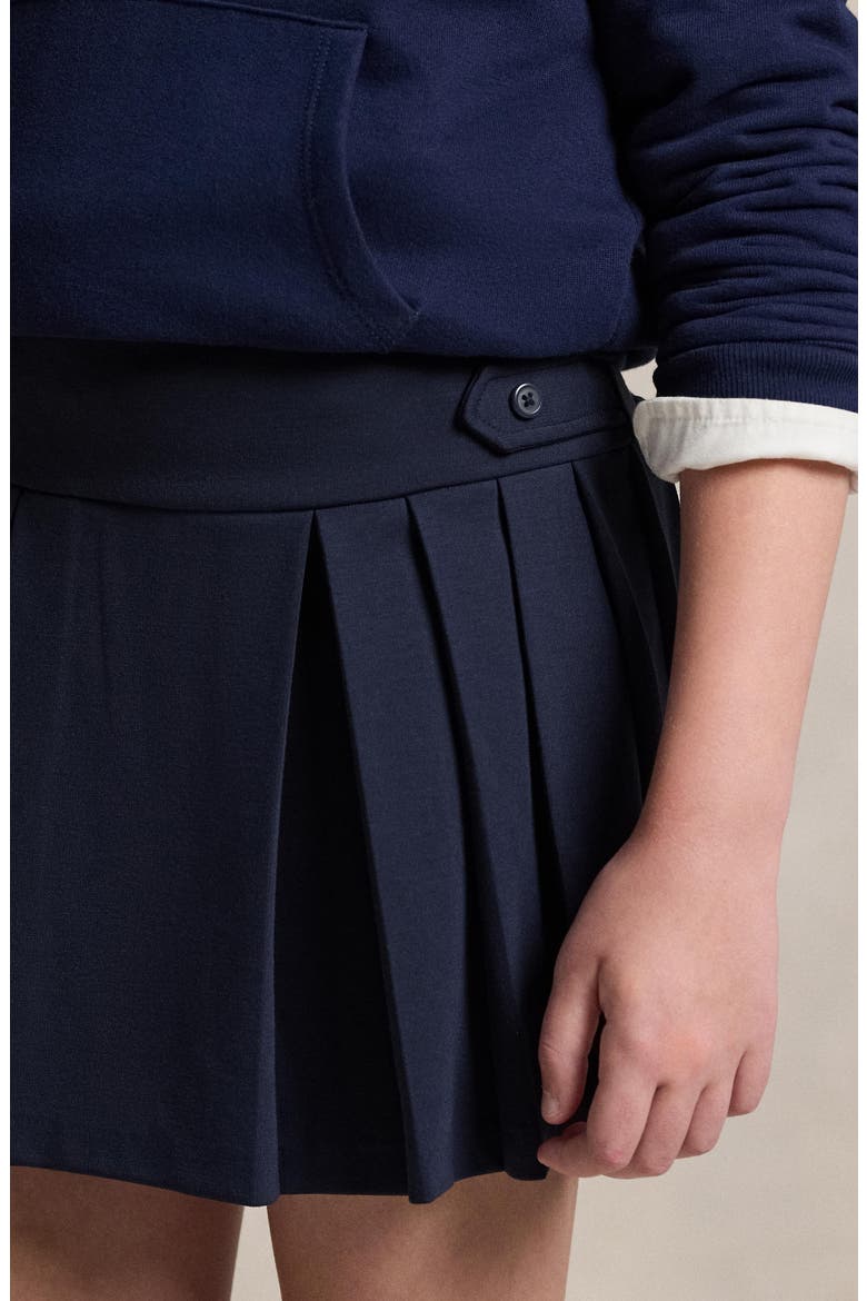 Kids' Pleated Ponte Skort, Alternate, color, NAVY