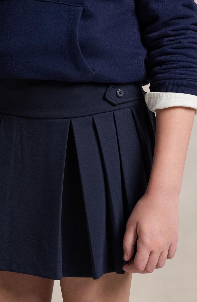 Polo Ralph Lauren Kids' Pleated Ponte Skort, Alternate, color, Navy