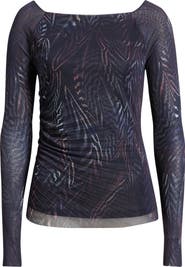 BOSS Essuna Print Pleated Top