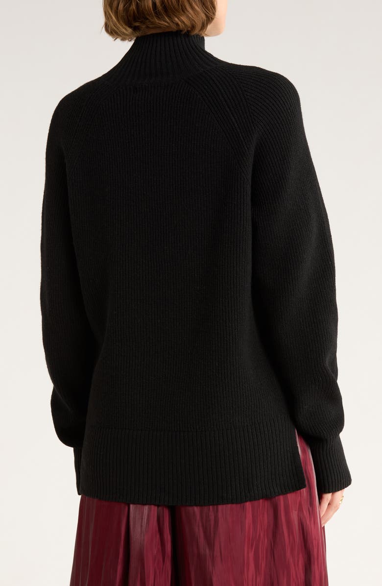 NORDSTROM RACK Raglan Sleeve Mock Neck Sweater, Alternate, color, Black