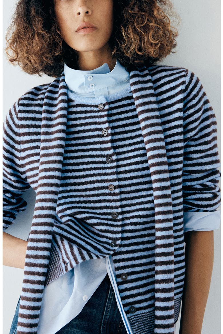 Cardigan & Scarf Set, Main, color, SKY BLUE
