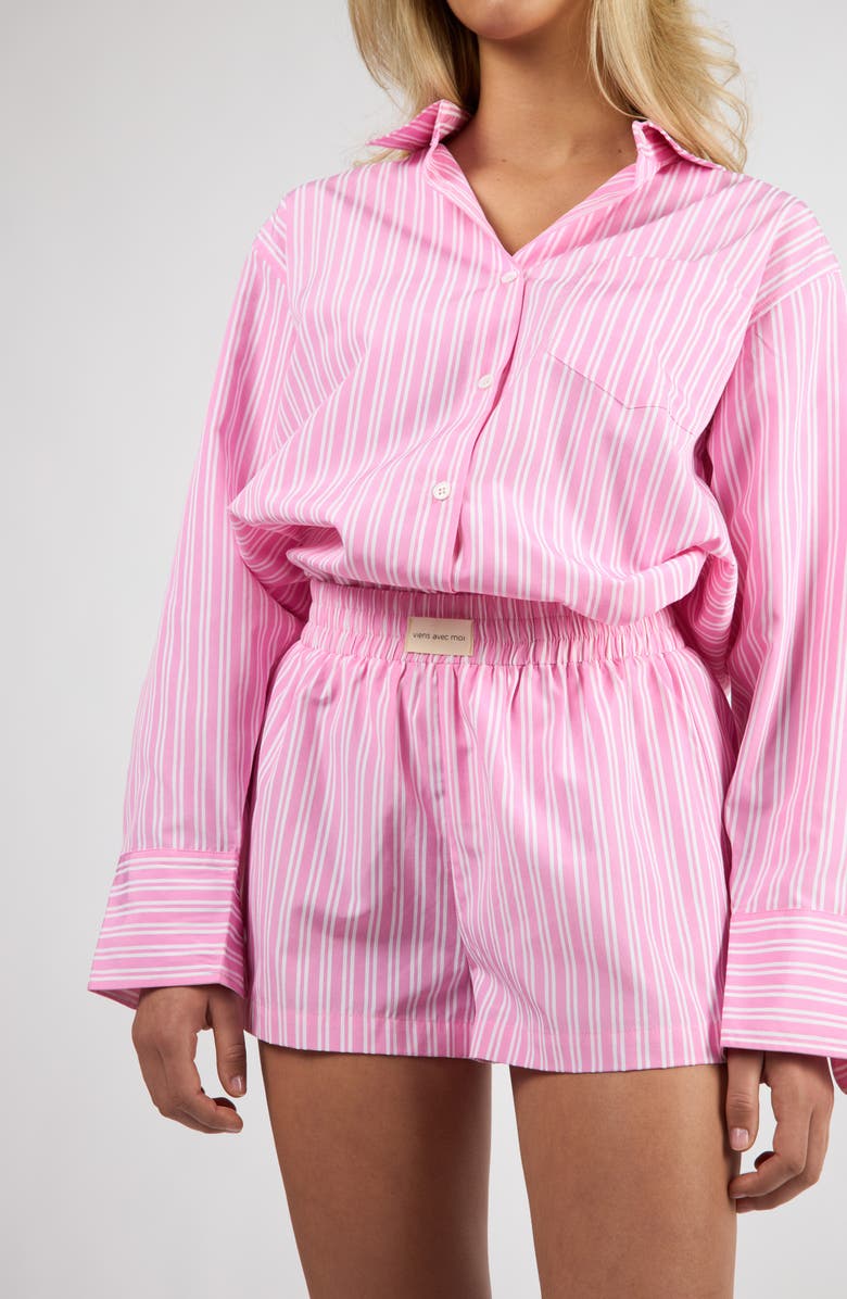 Viens Avec Moi Seaside Boxer Shorts, Alternate, color, Pink