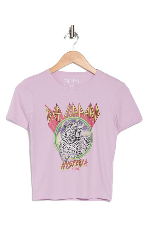 Shop Vinyl Icons Def Leappard Hysteria Graphic Print T-shirt In Purple