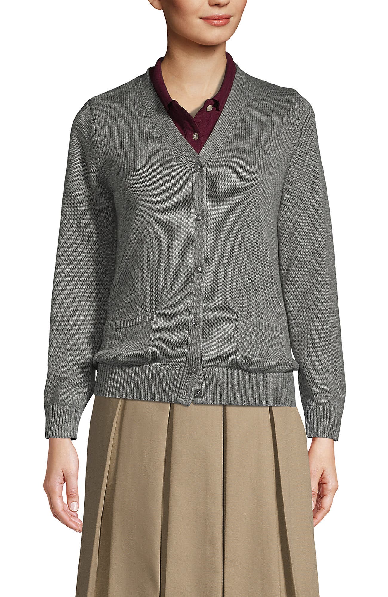 School Uniform  Cotton Modal Button Front Cardigan Sweater - image 3