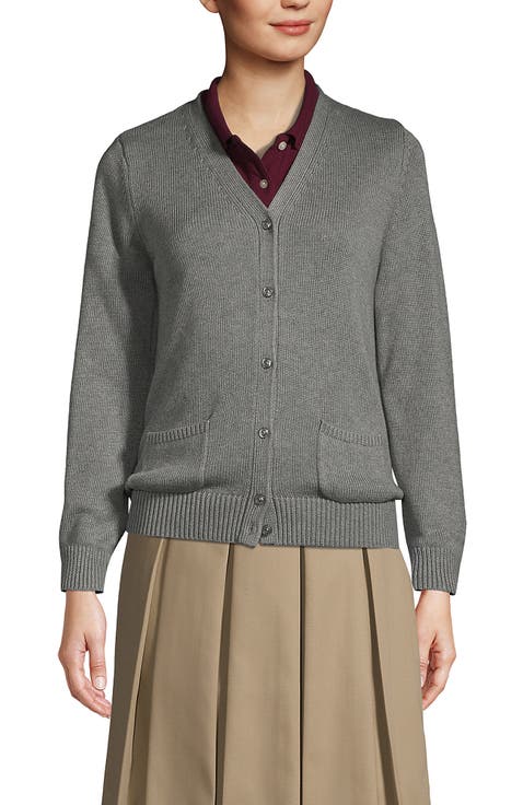 School Uniform  Cotton Modal Button Front Cardigan Sweater