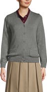 Lands' End School Uniform  Cotton Modal Button Front Cardigan Sweater