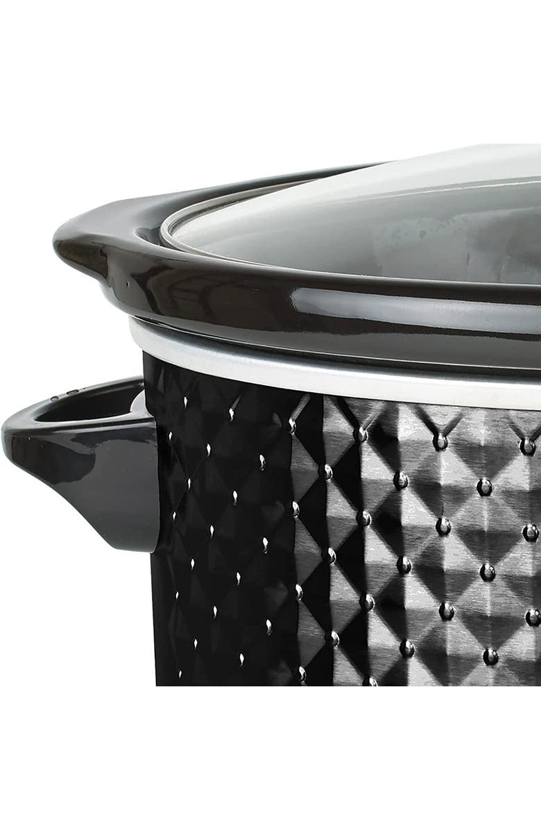 Brentwood 3.5QT Diamond Pattern Slow Cooker, Alternate, color, Black
