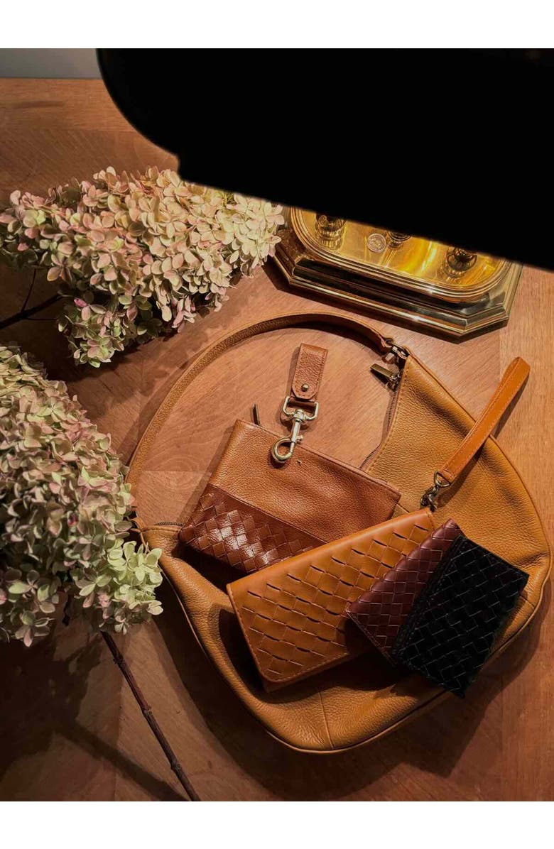 Deux Mains Woven Card Holder, Alternate, color, Black