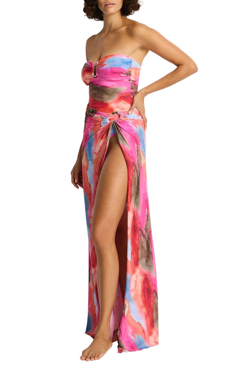 Sea Level Ring Hardware Convertible Cover-Up, Alternate, color, Pink