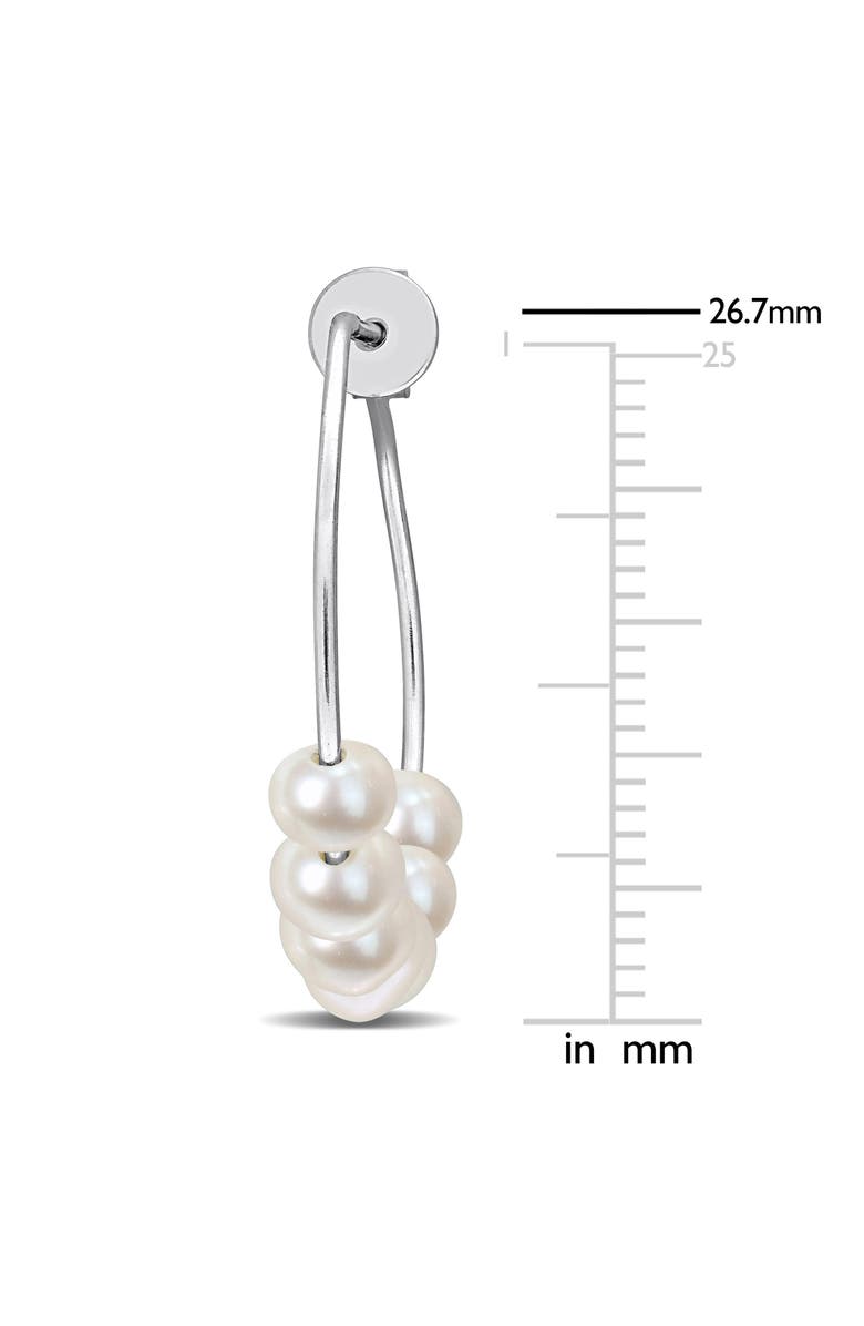 DELMAR Sterling Silver Cultured Freshwater Pearl Beaded Hoop Earrings, Alternate, color, White