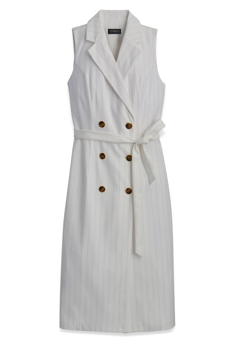 Double Breasted Sleeveless Dress, Alternate, color, CREAM/ LIMESTONE
