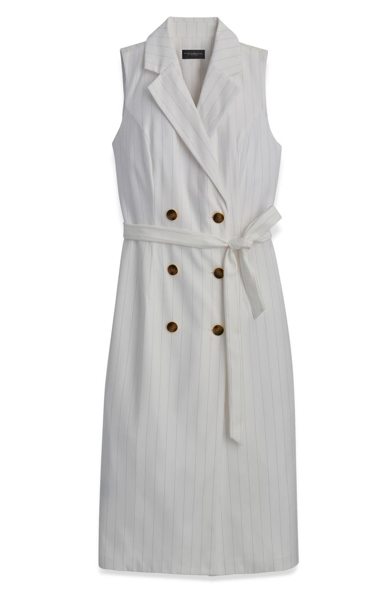 Donna Karan New York Double Breasted Sleeveless Dress, Alternate, color, Cream/ Limestone
