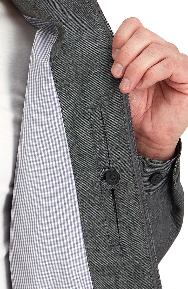 HAGGAR Sharkskin Full Zip Harris Jacket, Alternate, color, Medium Grey