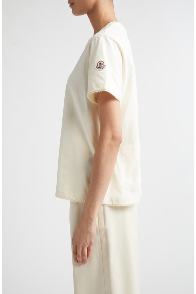 Scalloped Trim Cotton T-Shirt, Alternate, color, WHITE