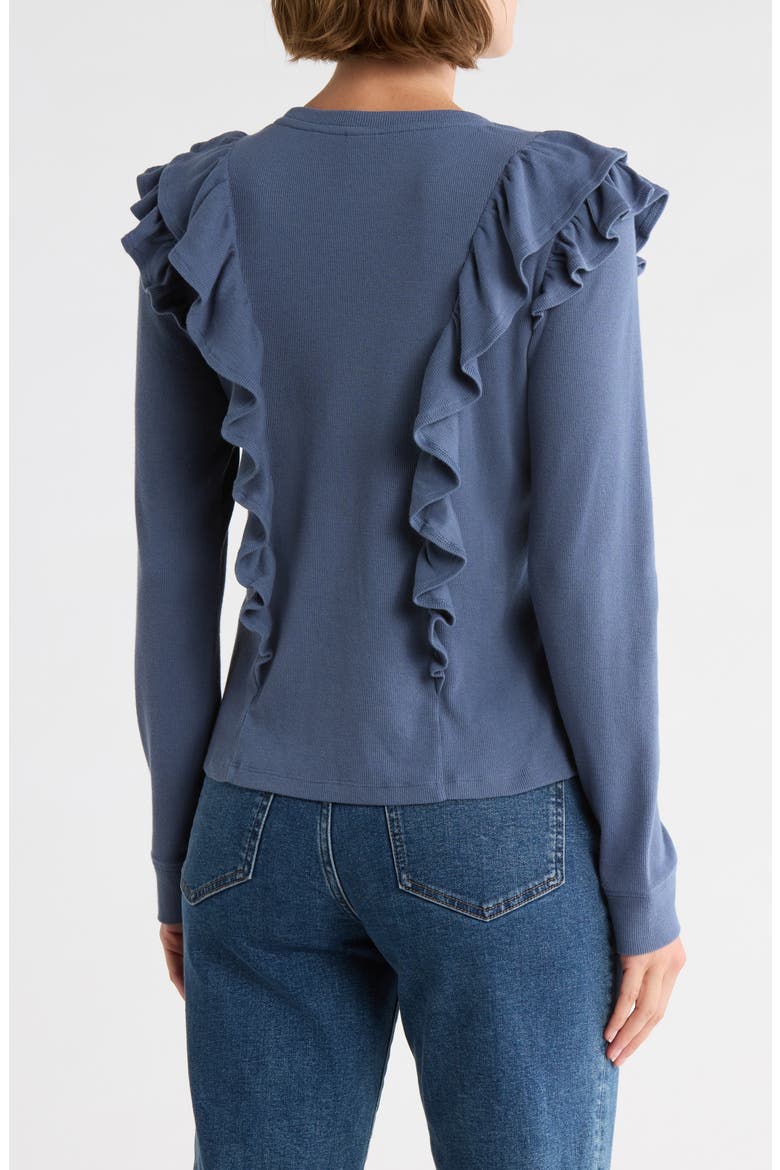 Ruffle Shoulder Knit Top, Alternate, color, BLUE VINTAGE