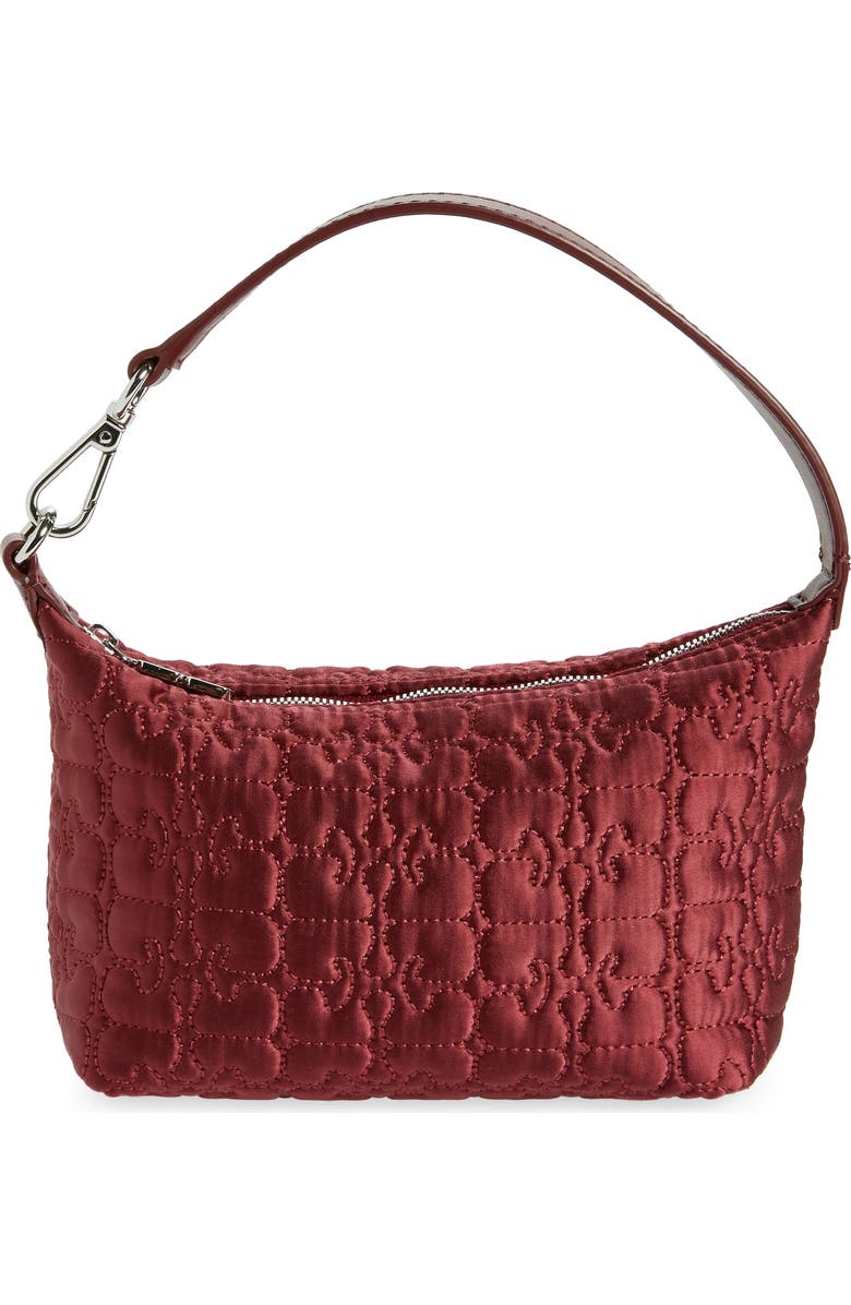 Ganni Small Butterfly Recycled Polyester Convertible Shoulder Bag, Main, color,