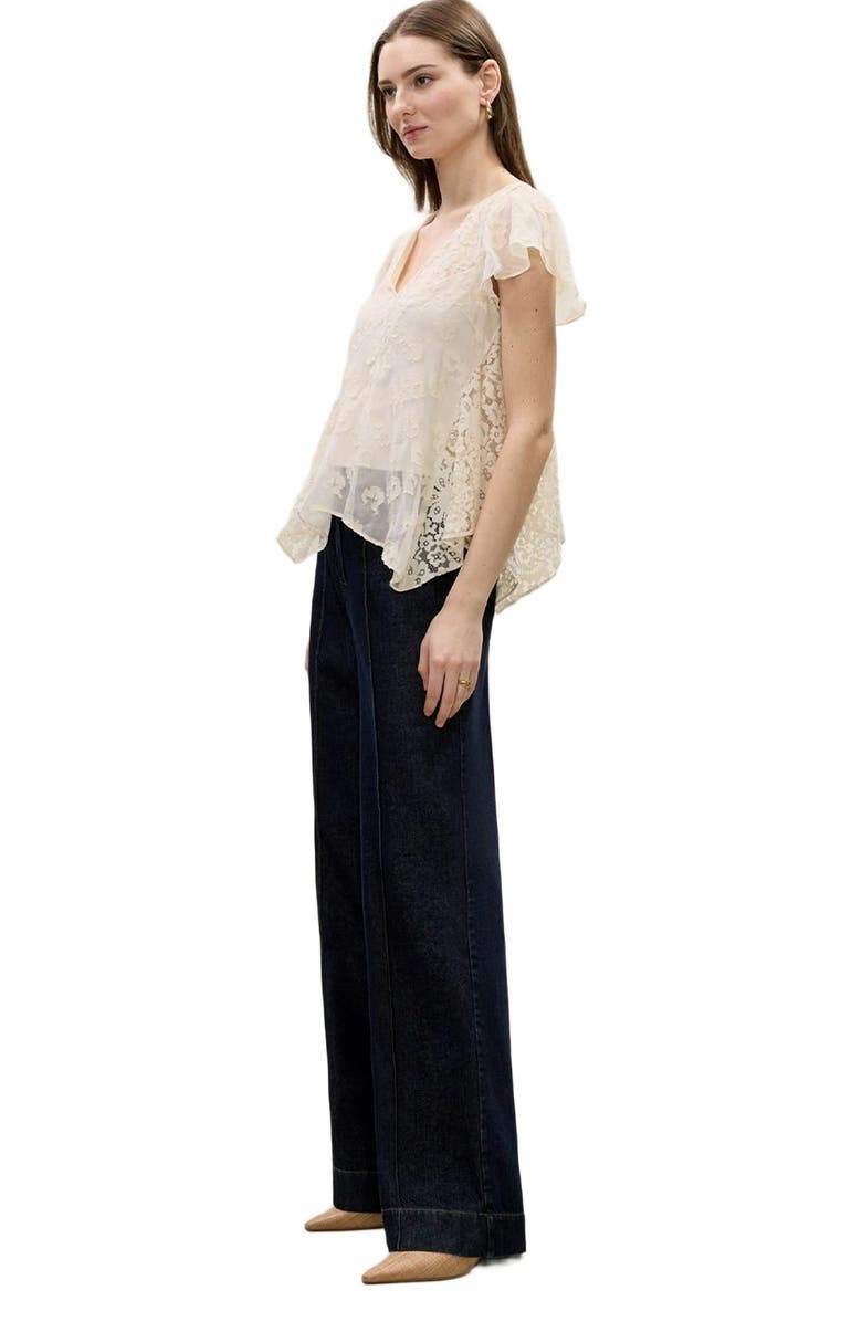 Rebecca Taylor Marielle Lace Blouse, Alternate, color, Ivory