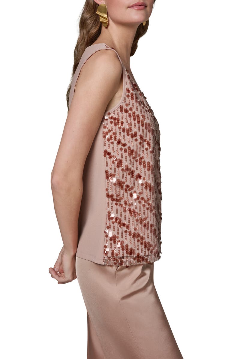 Donna Karan New York Sequin Scoop Neck Sleeveless Top, Alternate, color, Umbria