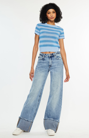KanCan Petal High Rise Wide Leg Jeans