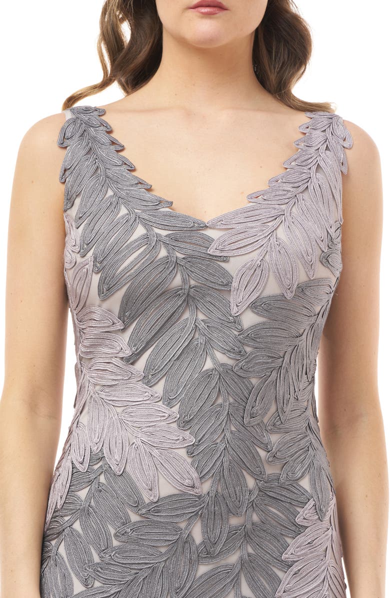 JS Collections Leaf Soutache Trumpet Gown, Alternate, color,