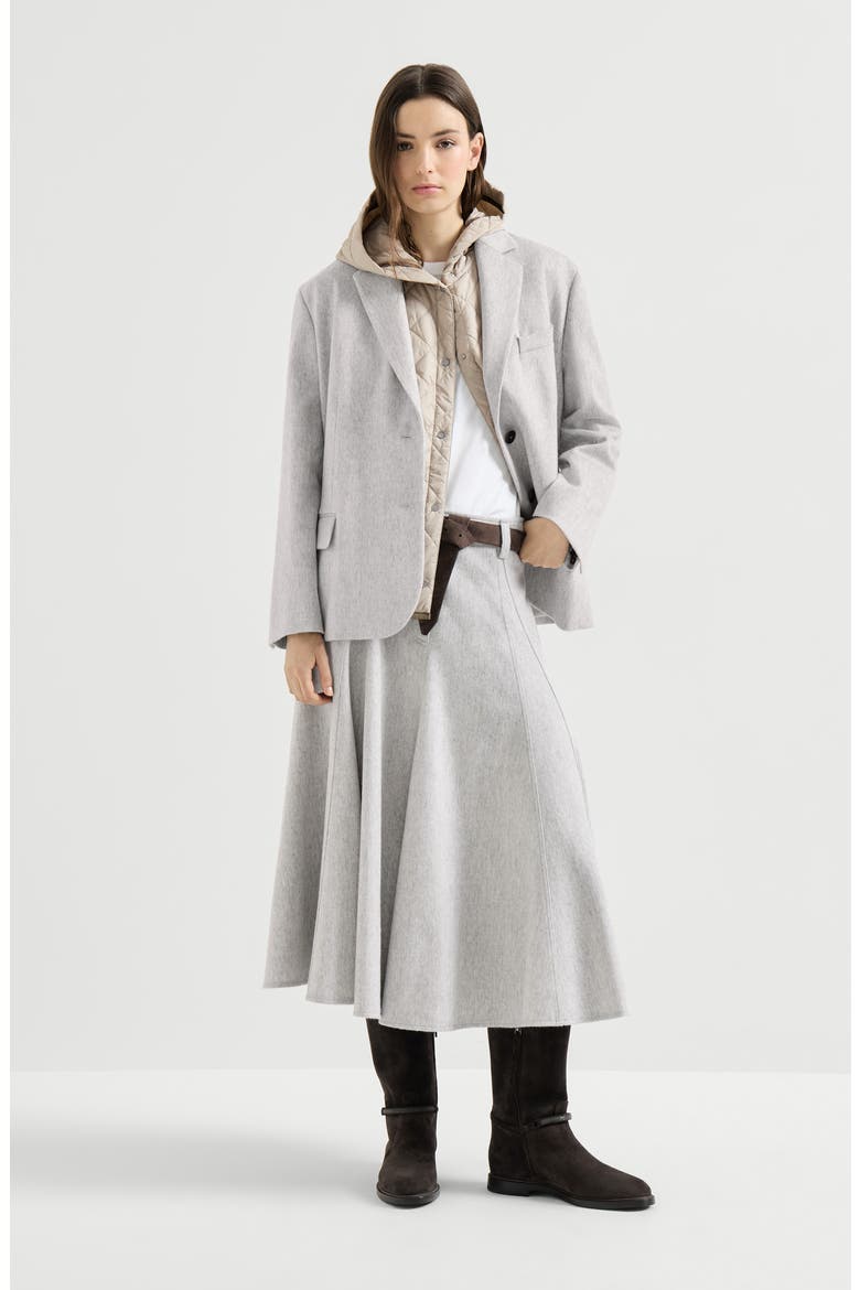 Wool flannel blazer with monili, Alternate, color, Grey