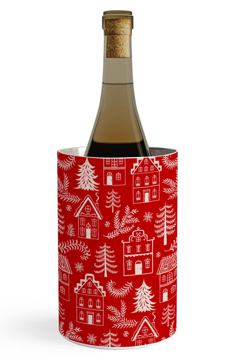 Deny Designs Christmas Villiage Wine Chiller, Main, color, 