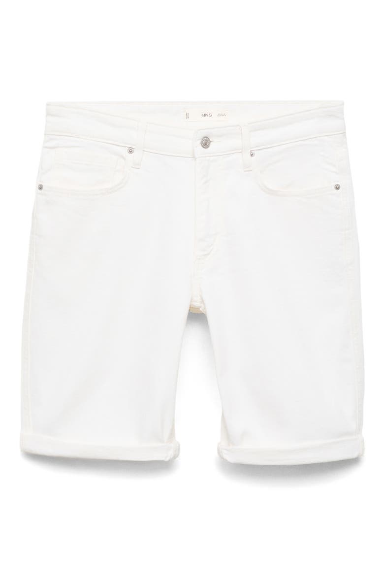 Slim Fit Denim Bermuda Shorts, Alternate, color, OFF WHITE