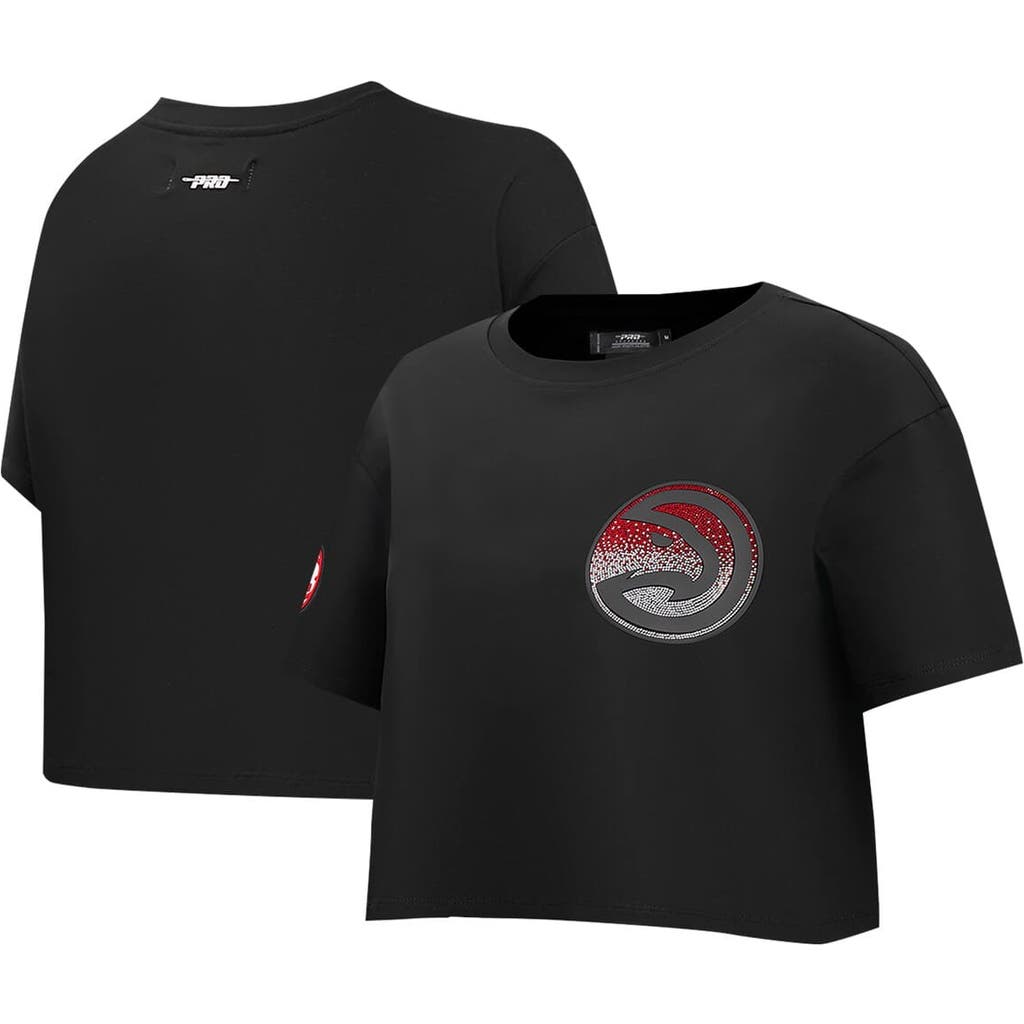 Pro Standard Black Atlanta Hawks Jewels Boxy Cropped T-shirt