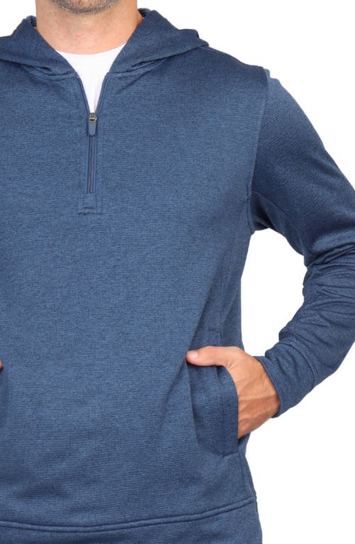 Tailorbyrd Performance Quarter Zip Hoodie In Indigo Blue