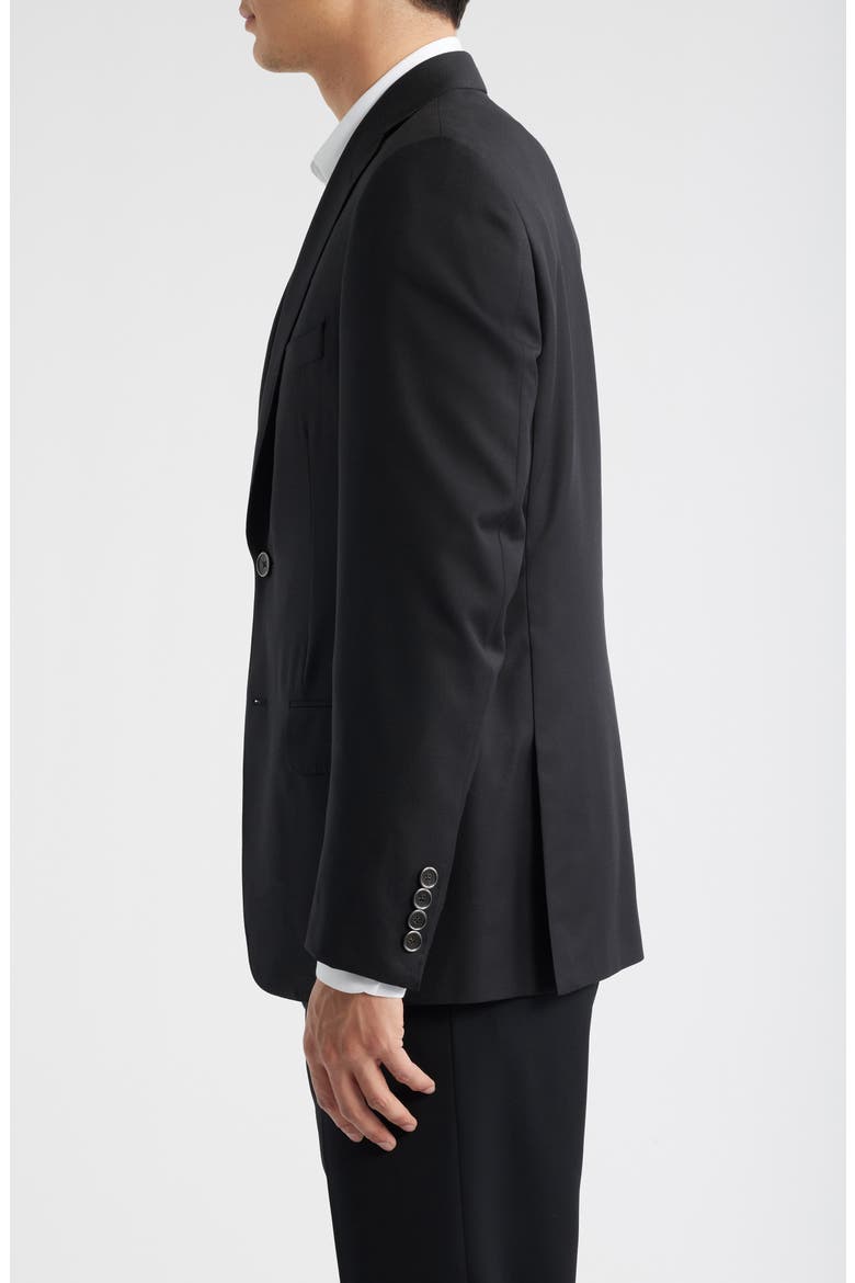 Pebble Weave Black Wool Suit Jacket, Alternate, color, BLACK