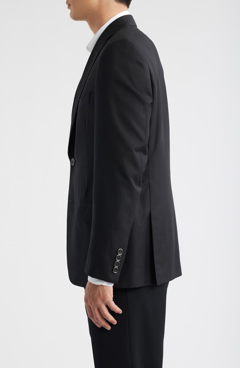 Heritage Gold Pebble Weave Black Wool Suit Jacket, Alternate, color, Black