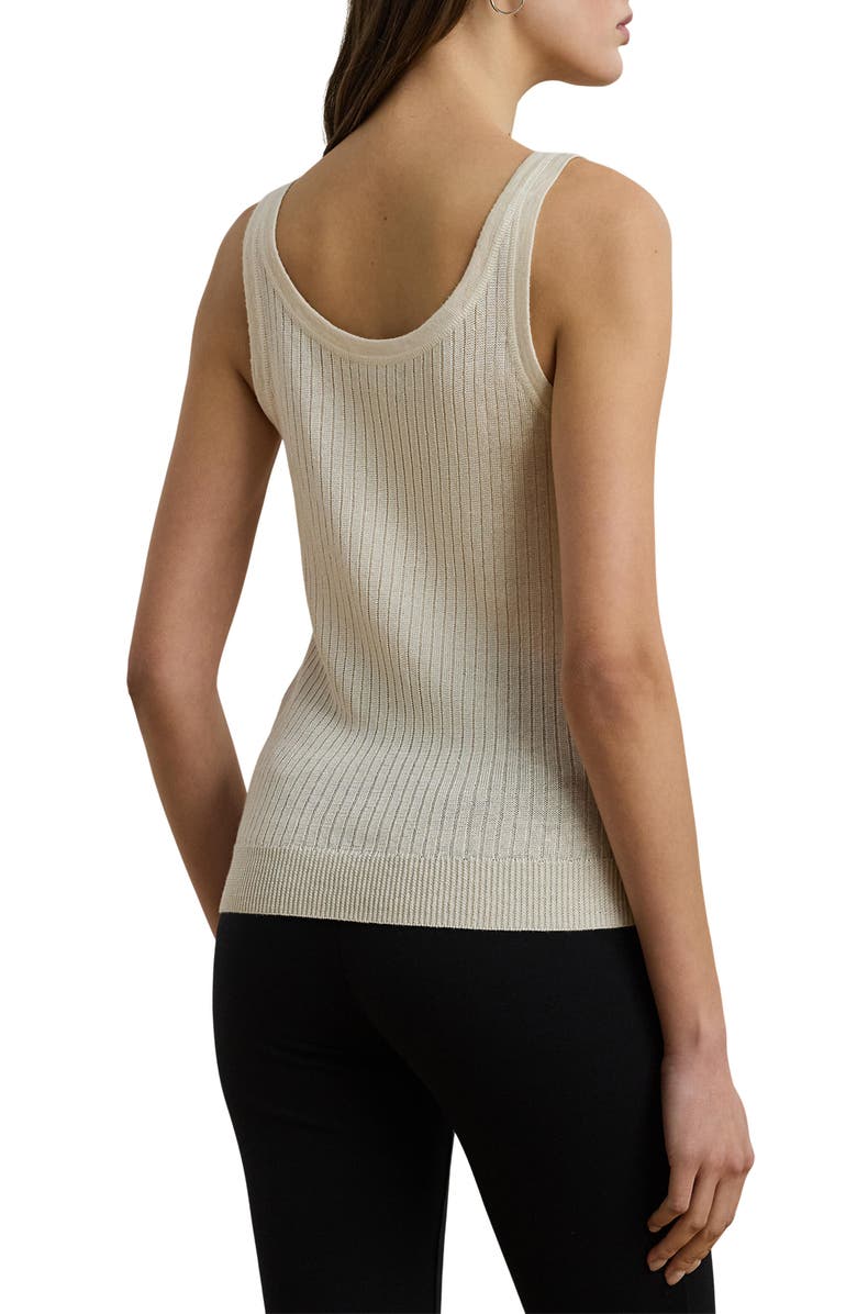 Lauren Ralph Lauren Linen Blend Rib Sweater Tank, Alternate, color, Mascarpone Cream