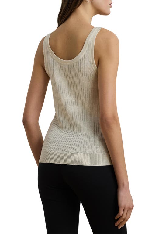 Ralph Lauren Lauren Linen Blend Rib Sweater Tank In White