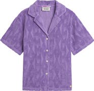 Scotch & Soda Kids' Jacquard Cotton Blend Button-Up Camp Shirt