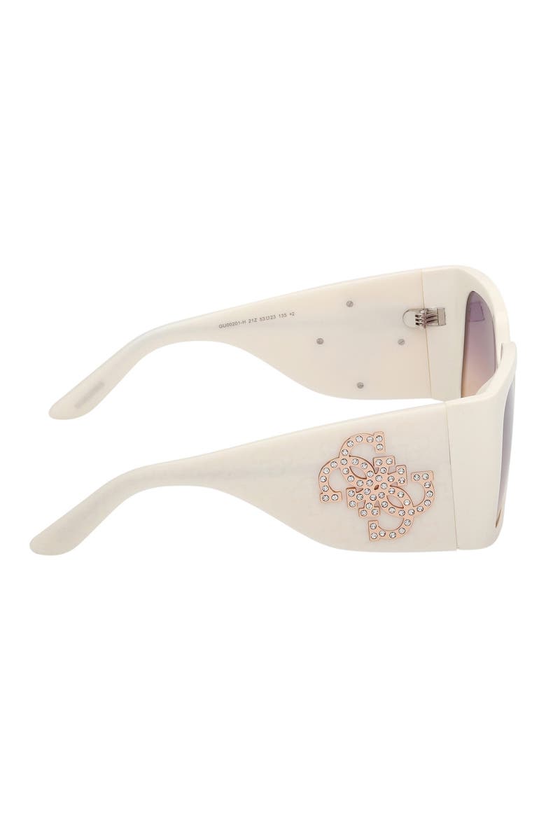 Square Sunglasses, Alternate, color, WHITE / GRADIENT OR MIRROR VIOLET