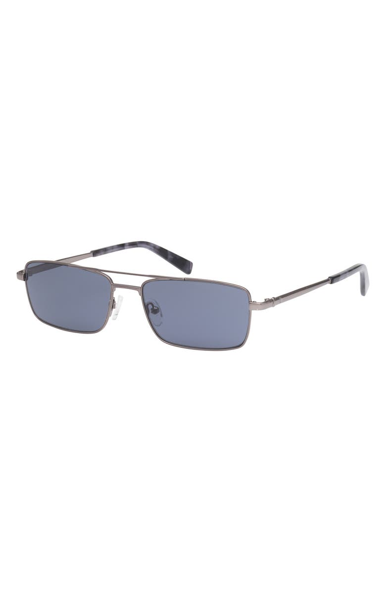 ABERCROMBIE & FITCH 57mm Square Sunglasses, Alternate, color, Shiny Dark Nickeltin / Smoke