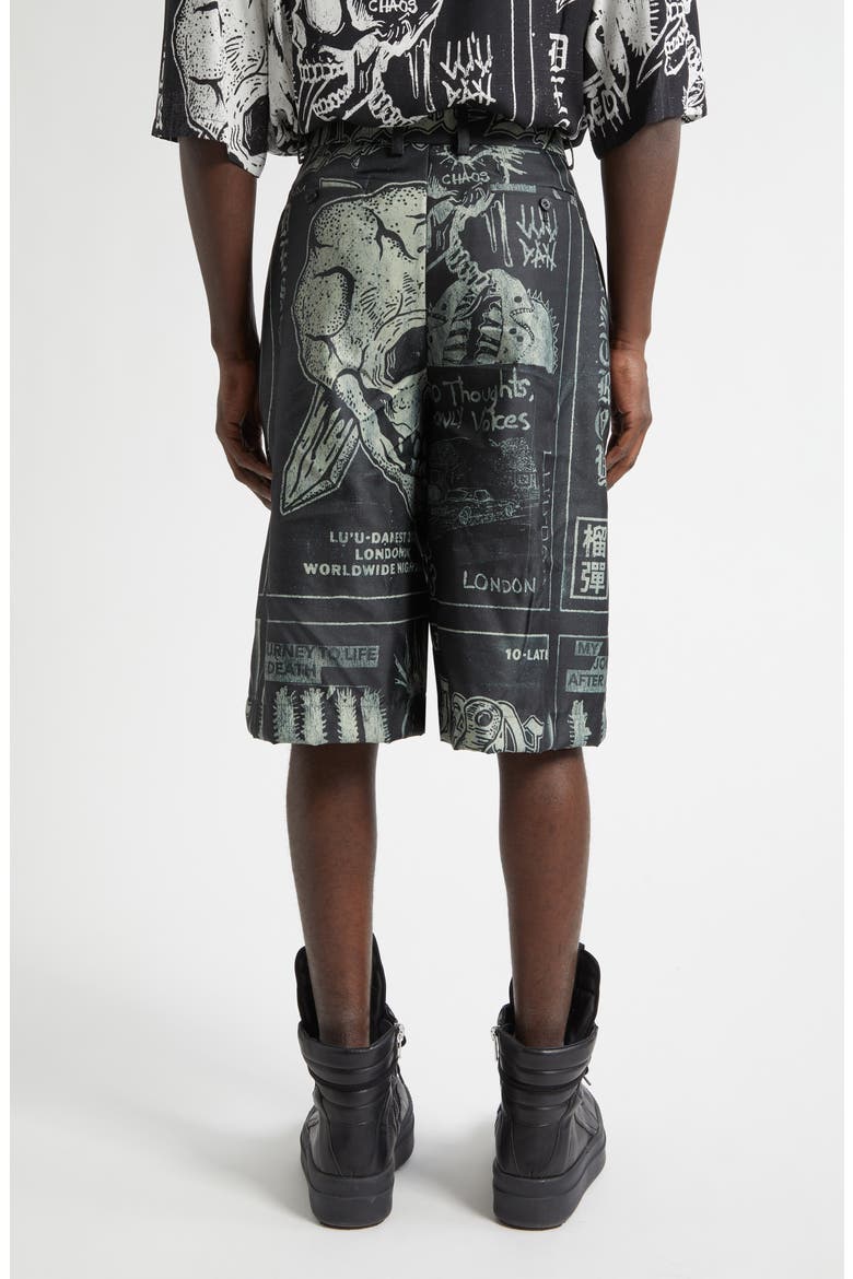 Punk Flyer Print Wide Leg Shorts, Alternate, color, PUNK FLYER