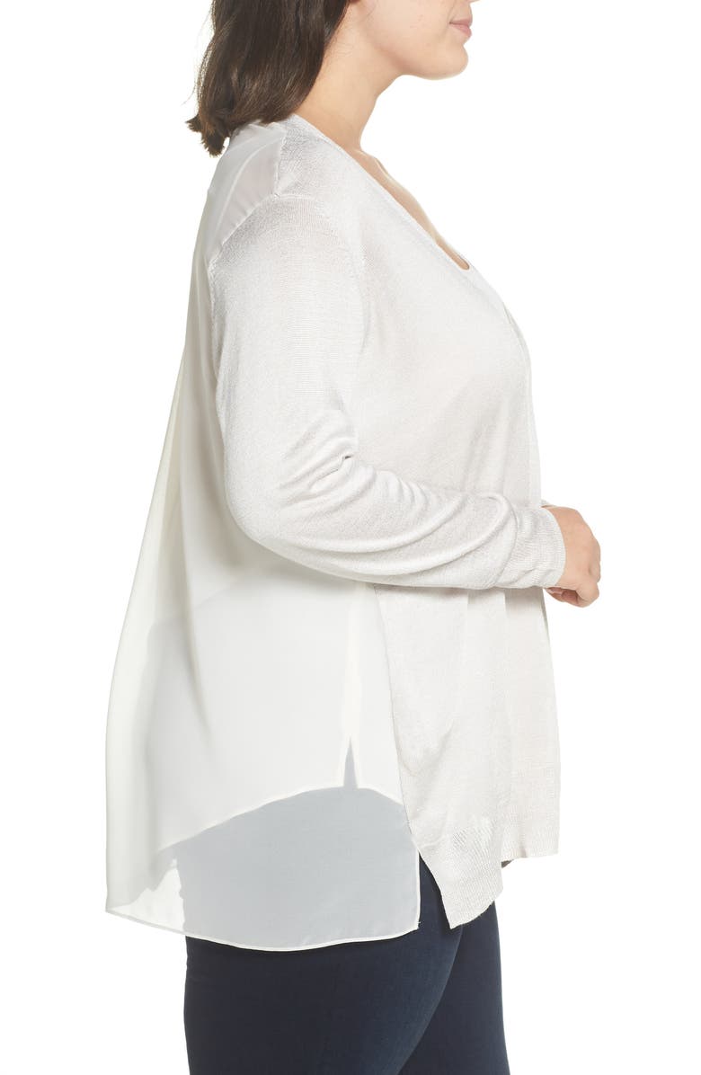NIC+ZOE Chiffon Back Cardigan, Alternate, color,