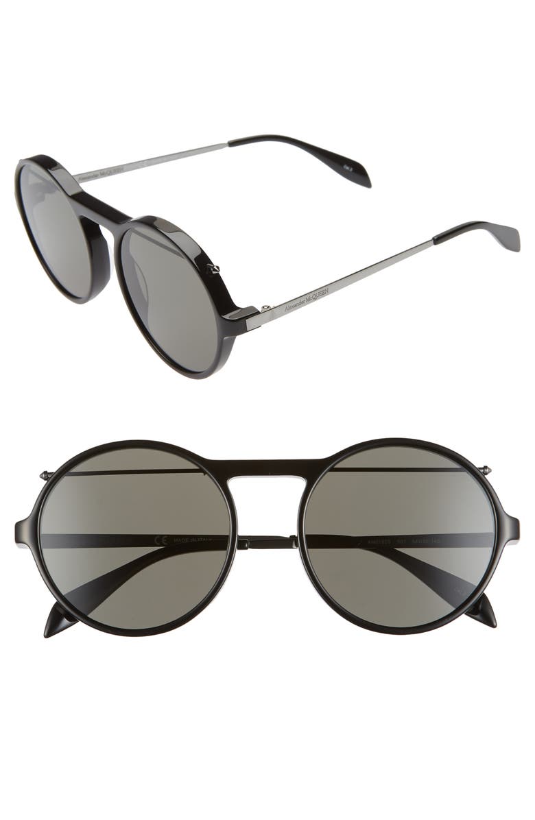 McQueen Alexander McQueen 54mm Gradient Round Sunglasses, Main, color, 