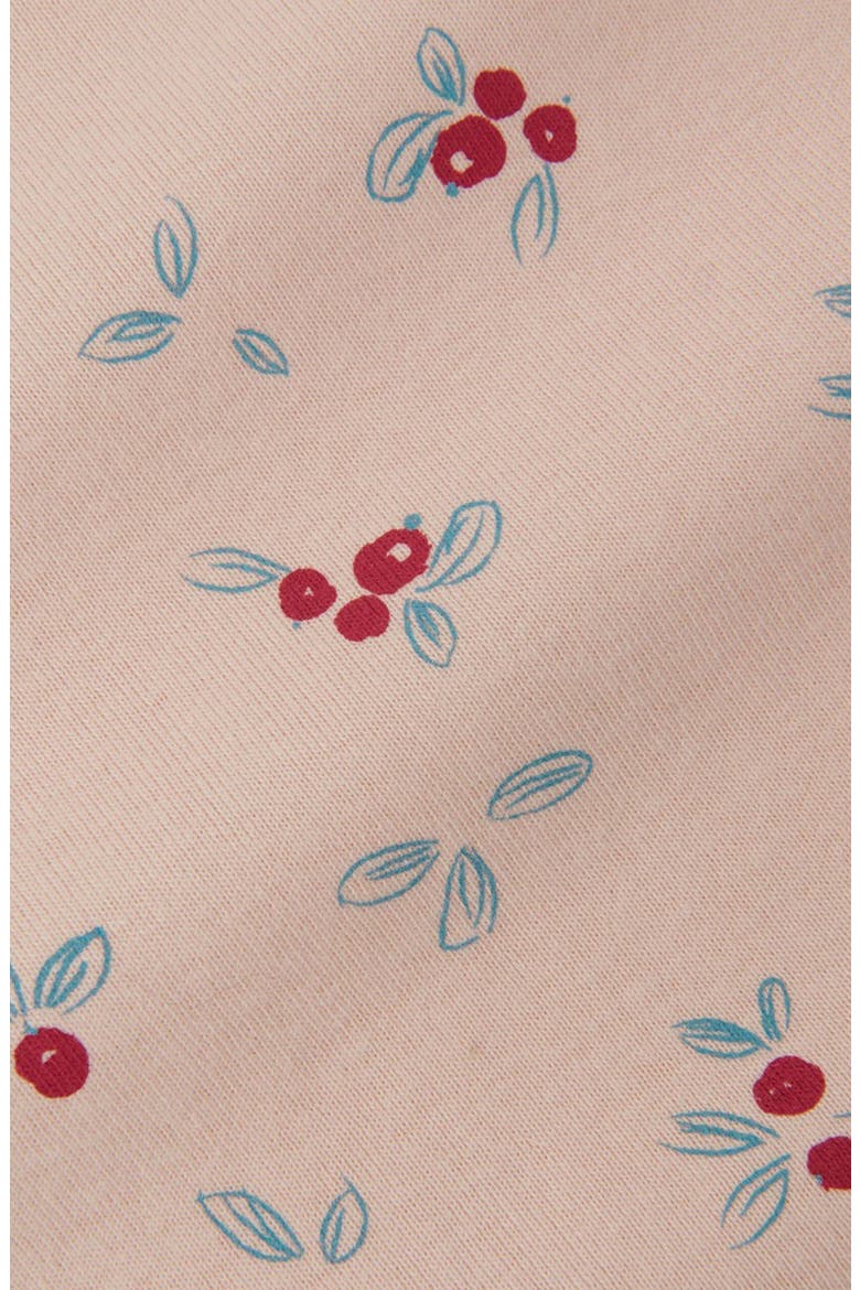 Print Organic Cotton Rib Footie, Alternate, color, BERRY LANE