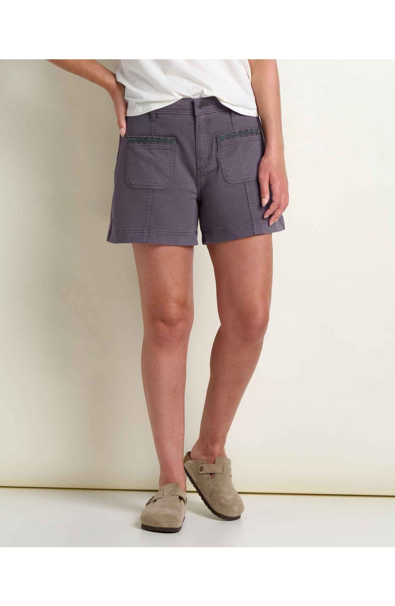 Toad & Co Women's Linden Canvas Short, Main, color, Ash Embroidery