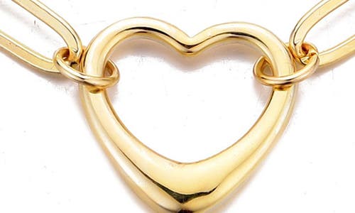 Adornia 14k Gold Plated Paperclip Chain Outline Heart Bracelet