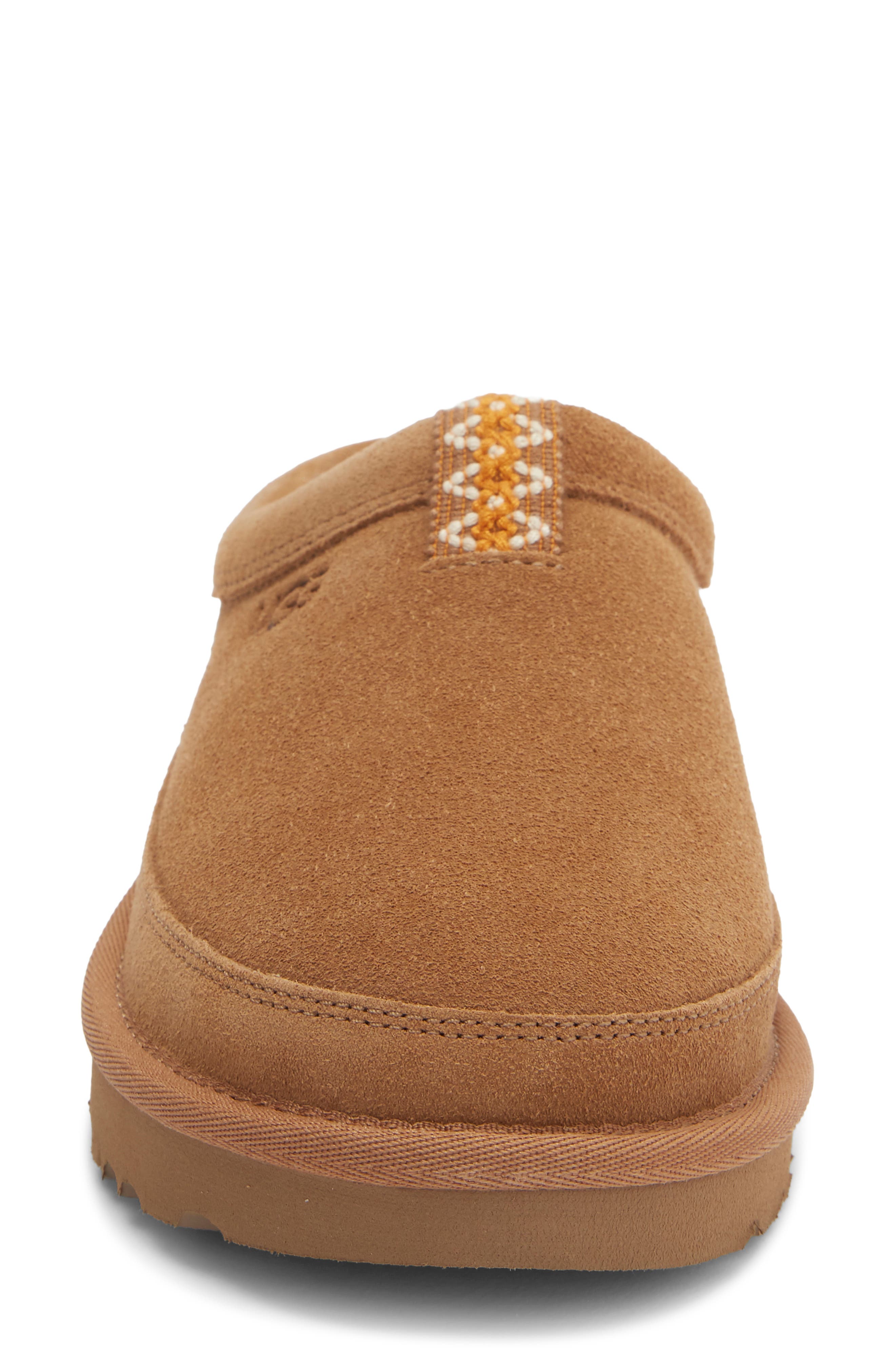 Rozman Leather Genuine Shearling Slipper, Alternate, color, CHESTNUT