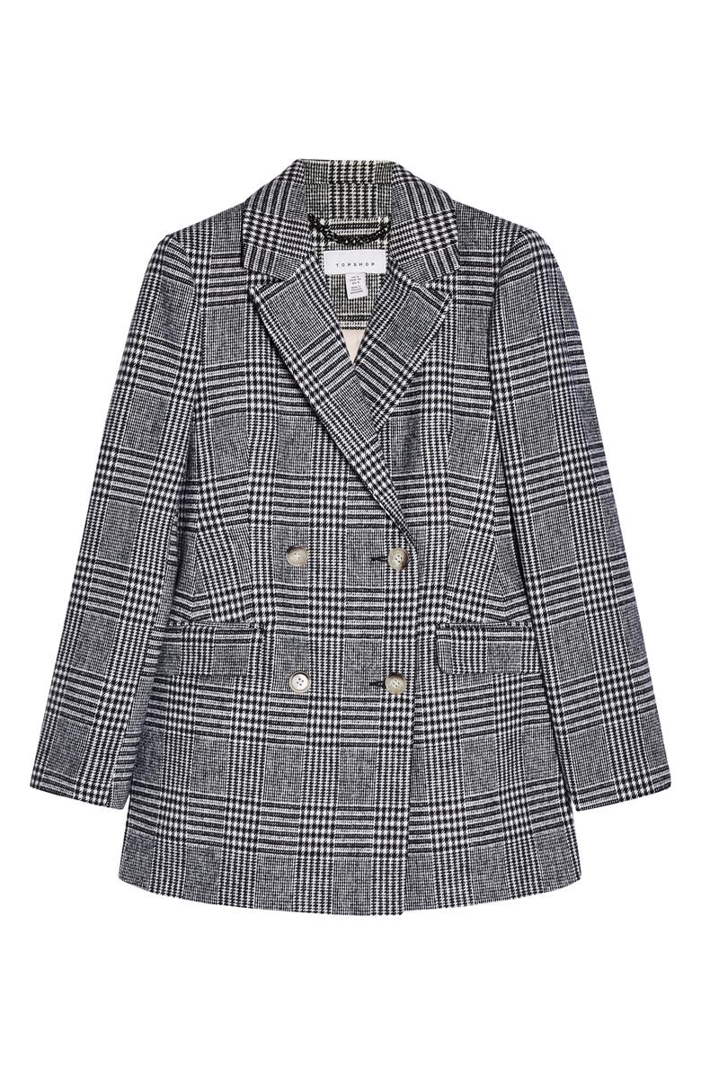 Topshop Monochrome Check Blazer, Alternate, color, 